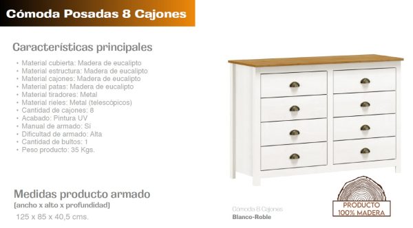 CÓMODA POSADAS 8CJ RCC - Imagen 2